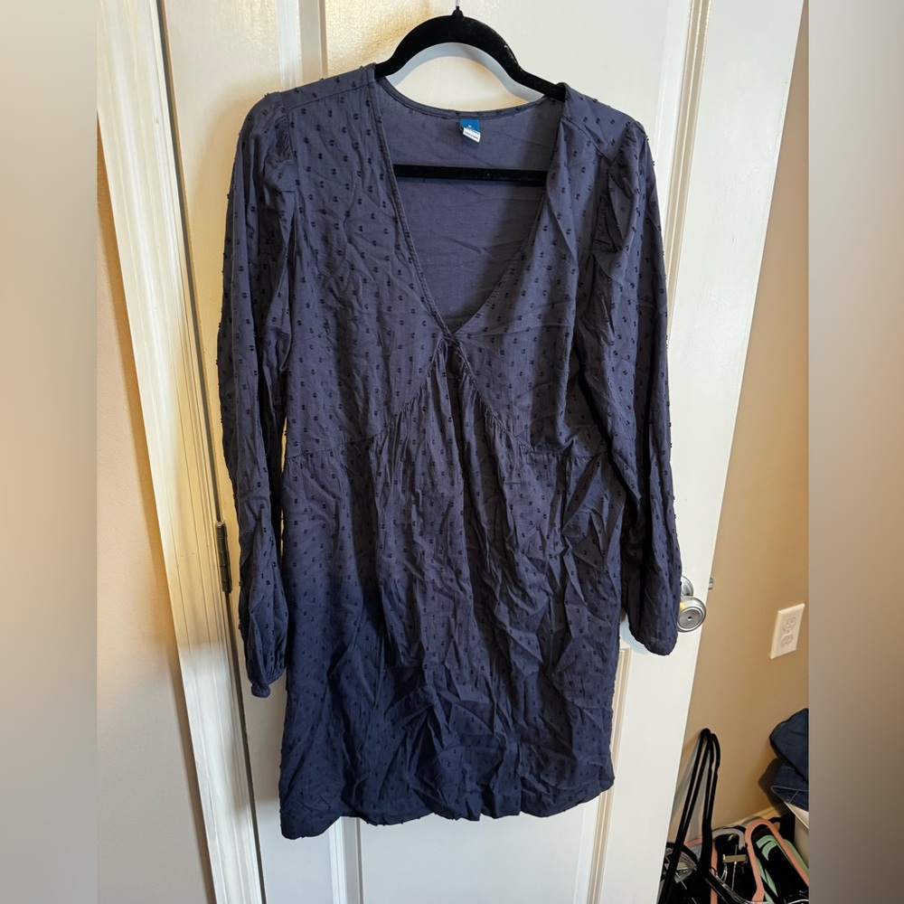 Women's Navy Blue V-Neck Dress
